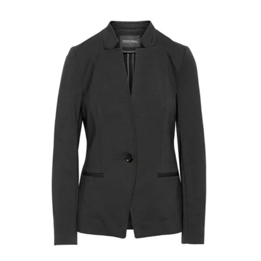 Banana Republic Ponte Inverted Collar Stretchy Single Breasted Stretchy Blazer